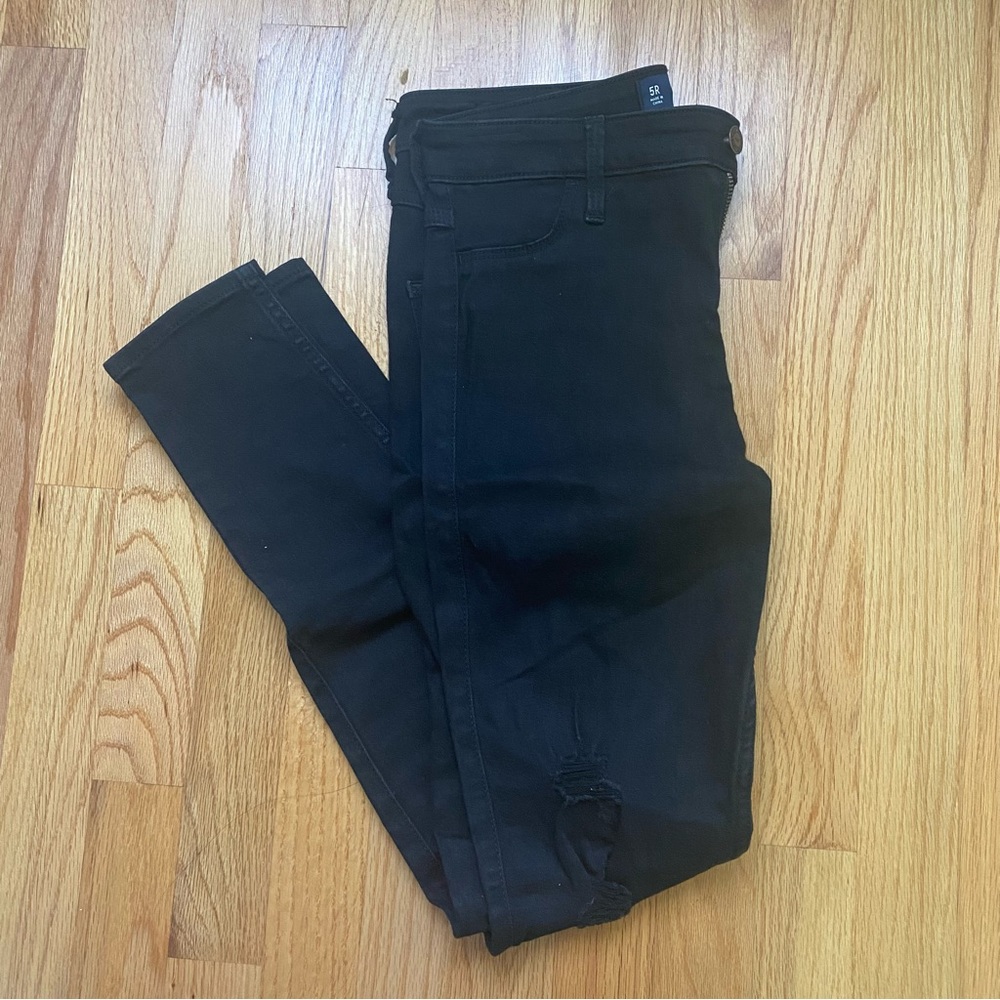 Hollister - Black Advanced Stretch Mid-Rise Ripped Jean Legging